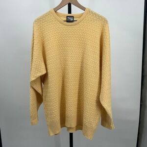 Clan Douglas Nordstrom Cashmere Cable Knit Sweater Vintage Yellow Large